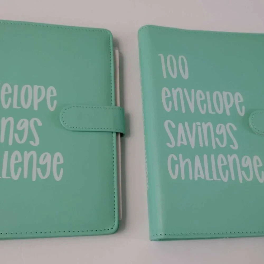 2 pack 100 Envelope Challenge Binder Save $5050 Goals 100 Day Savings Mint